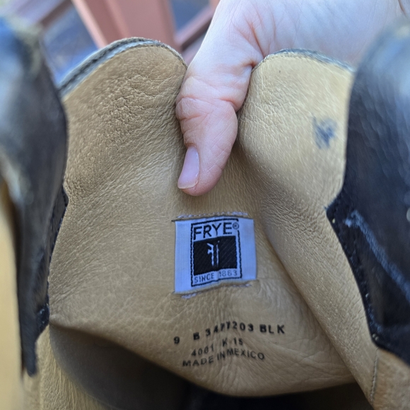 Frye Black and Tan Leather Boots - Picture 4 of 5